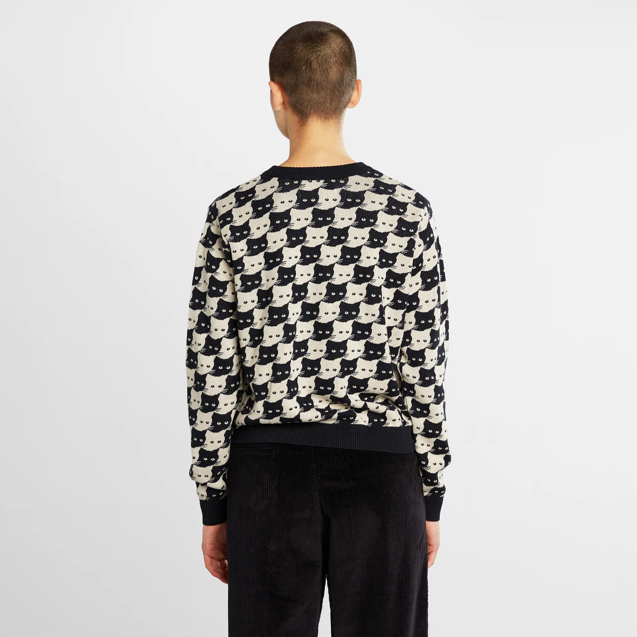 Sweater - Arendal Pepita Cats Oat White