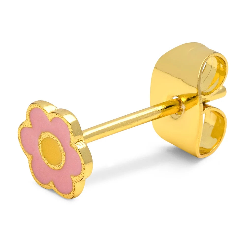 Anemone - 1 Pcs - Gold Plated - Yellow/Pink