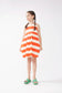 OUTLET - Vestido corto de niña rayas naranjas - 42462