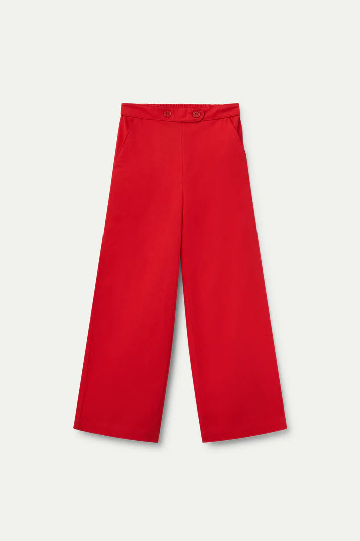 NOOS - Pantalón de niña recto botones rojo - 43409