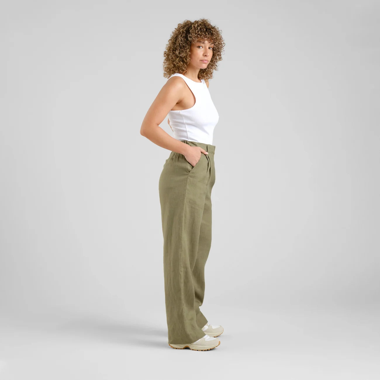 Women - Pants - Vickleby Linen Leaf Green