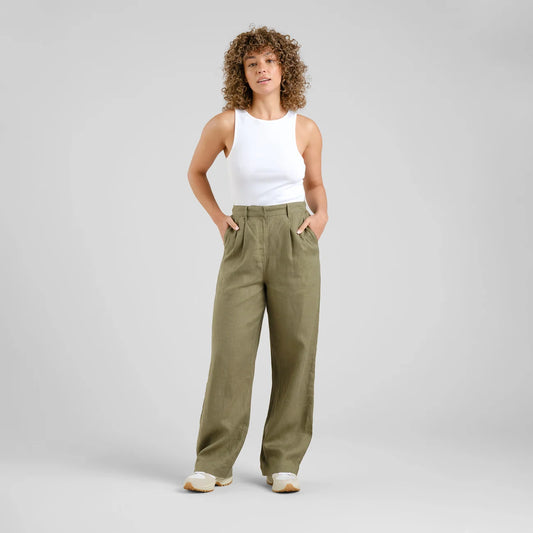 Women - Pants - Vickleby Linen Leaf Green