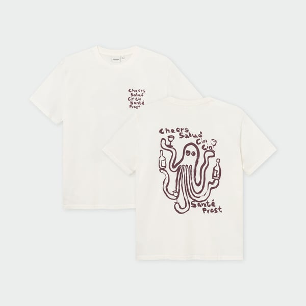 T-shirt Stockholm Cheers Salud Off-white