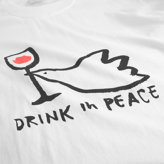 T-shirt Stockholm Drink in Peace White GOTS