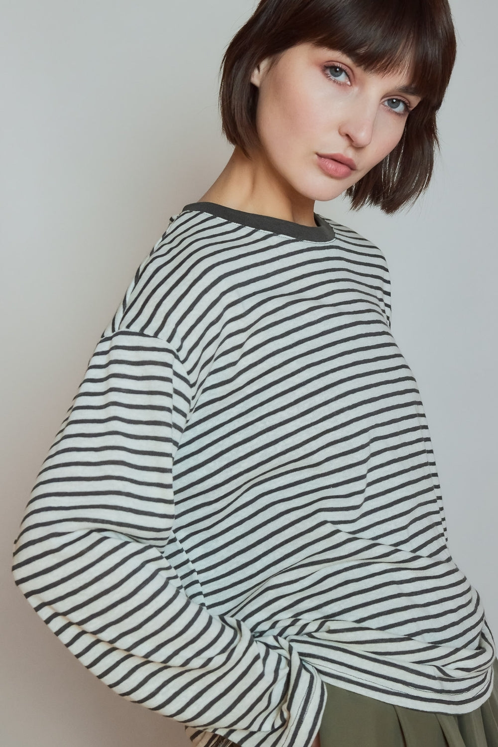 T-shirt Striped Gris fonce