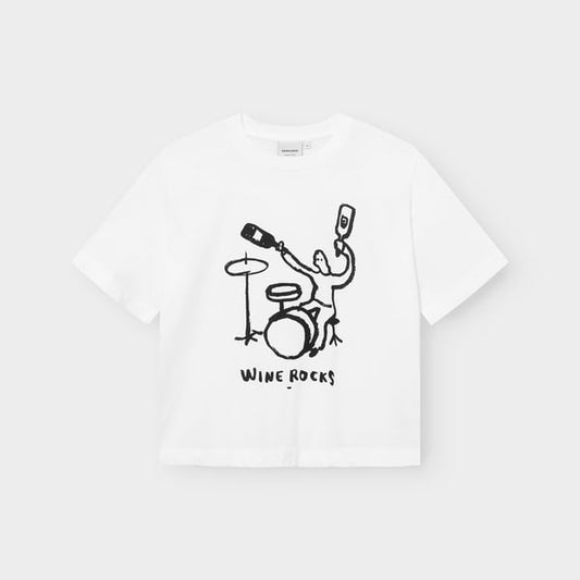 T-shirt Vadstena Wine Rocks White GOTS