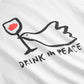 T-shirt Vadstena Drink In Peace White GOTS