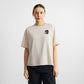 T-shirt Vadstena  - Curious Cat Oat White