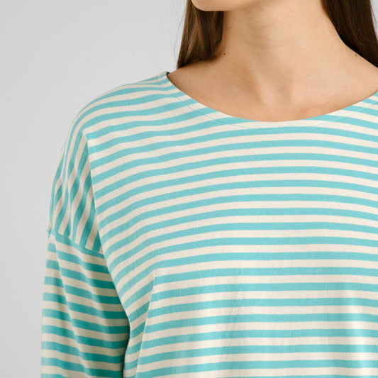 T-Shirt - Humledal - Stripes Pool Blue