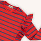 OUTLET - Stripes Red/Blue - Ruffled Longsleeve Top