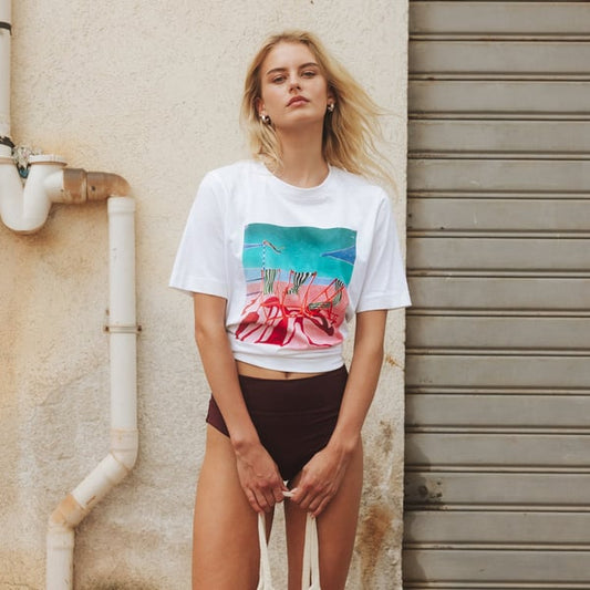 T-shirt Vadstena Deck Chairs White GOTS