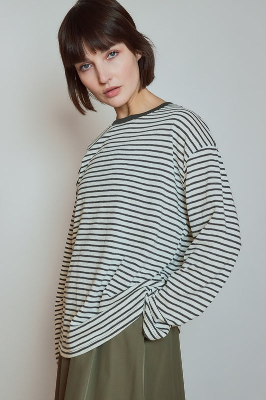 T-shirt Striped Gris fonce