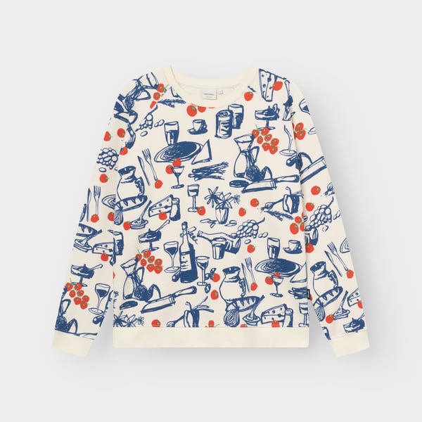 Sweatshirt Malmoe Dinner Time Oat White GOTS