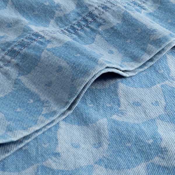 Workwear Pants Vara Denim Pepita Cats Light Blue GOTS