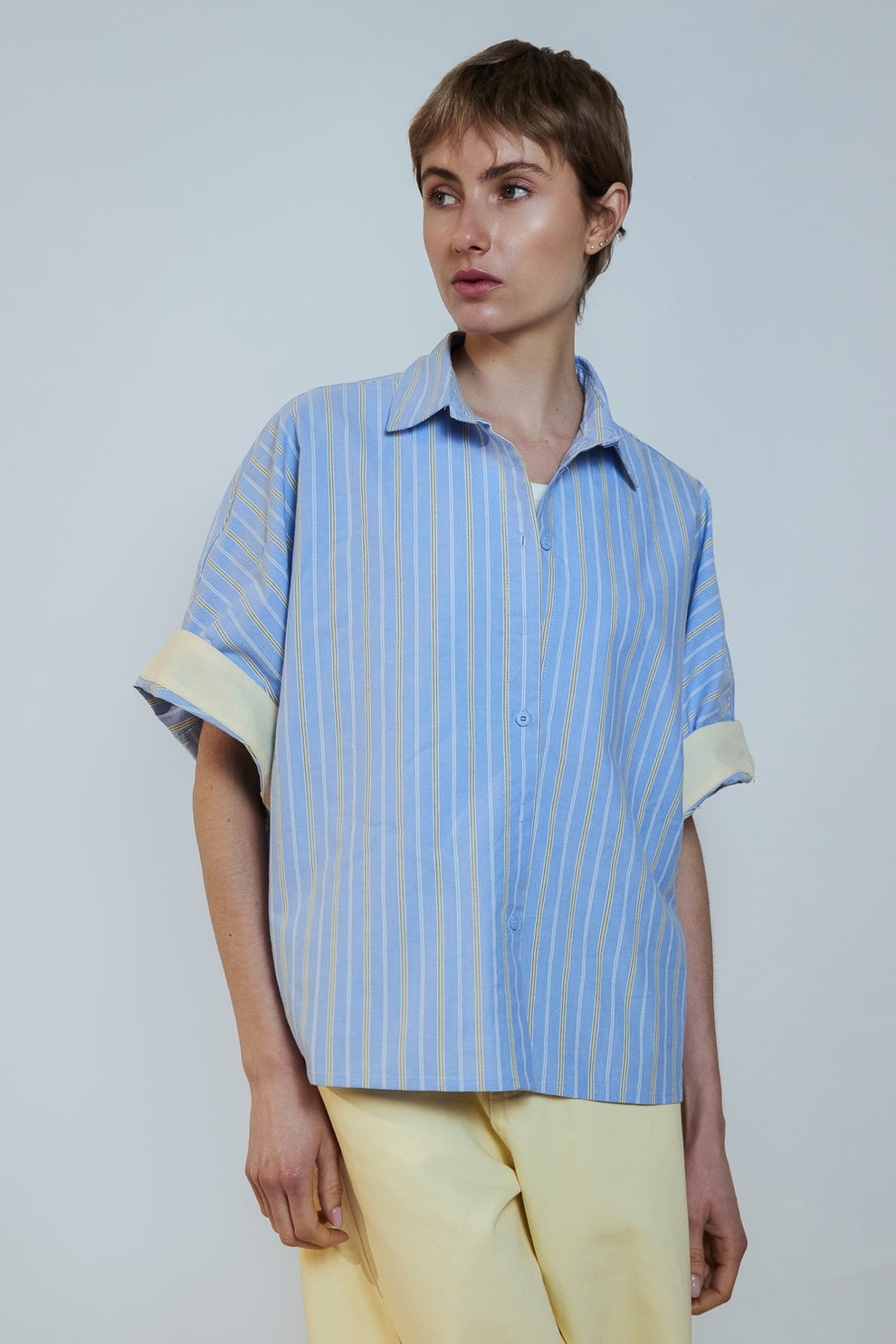 Shirt blue yellow