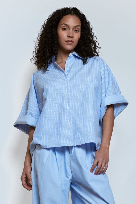Shirt blue striped