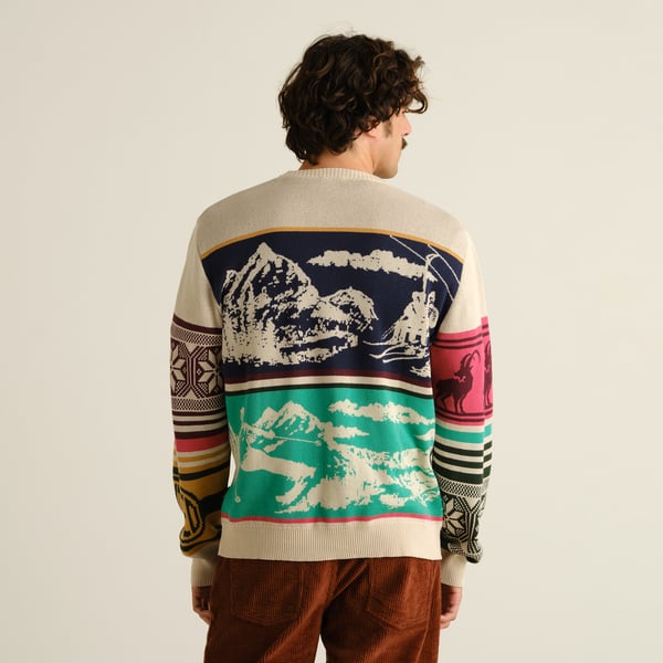 Sweater Mora retro ski blocks