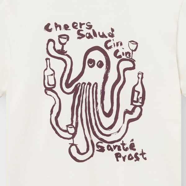 T-shirt Stockholm Cheers Salud Off-white