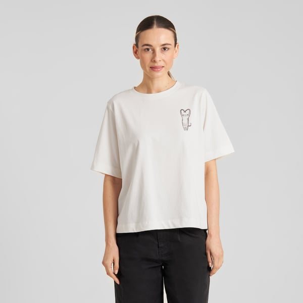 T-shirt Vadstena  - Heart Cat Off-White