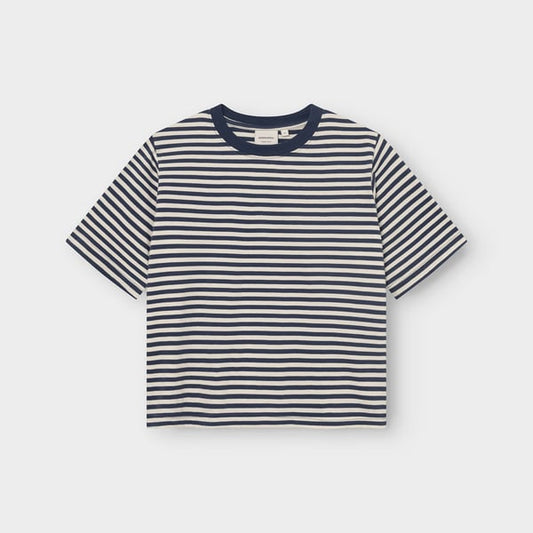 T-shirt Vadstena - Stripes Insignia Blue