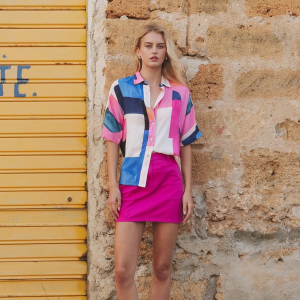 Shirt Alsvik Abstract Block Multi Color