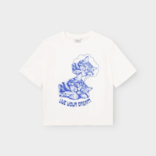 T-shirt Vadstena - Live Your Dream Off-White Gots