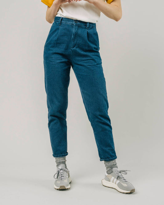 Regular Pleated Chino - Denim